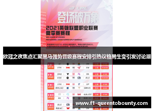 欧冠之夜焦点汇聚黑马强势晋级赛程安排引热议格局生变引发讨论潮